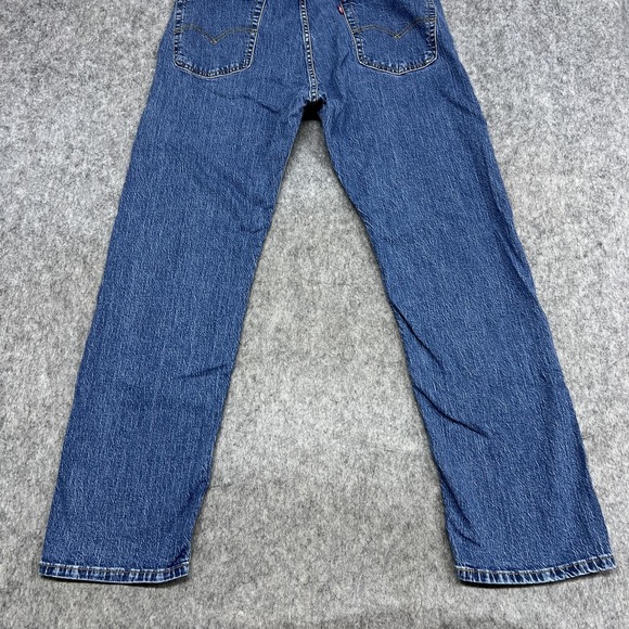 Levis 505 Jeans Mens 36x32 Blue Regular Straight Stretch Denim Pants Actual35x30 - Picture 10 of 16